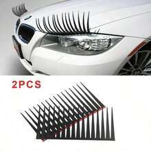 2 piezas Pegatina de coche creativa con pestañas negras para automóvil - A - Ver 1