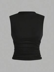 3 Piezas Blusas Sin Mangas Con Pliegues - Rojo y blanco - Ver 3