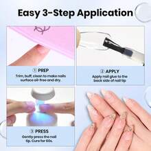 Beetles 9 In 1 Gel Nail Glue, 2Pcs 10ml Long Lasting UV Glue For Acrylic False Tips Clear Press On Nails, Multi-Functional Base Gel Nail Art DIY Manicure - 2 lọ keo dán móng tay dạng gel, mỗi lọ 10ml. - Xem 5