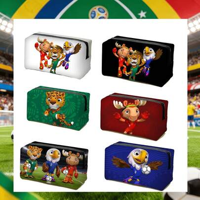  2026年FIFA世界杯加拿大-墨西哥-美国高品质化妆包，时尚卡包，可爱男女通用收纳袋