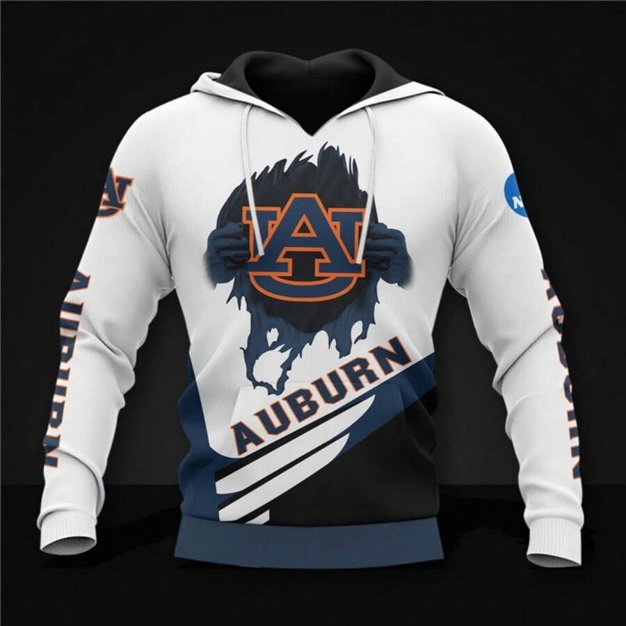 Auburn Tigers Hoodie 3D Zip Hoodie Long Sleeve Gift For Fan - Multicolor - View 1