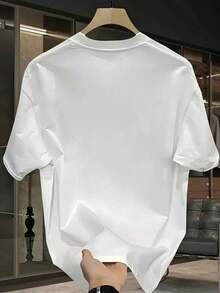 Men's T-Shirt, Model 2025, Popular And Ideal For Outdoor Activities, Breathable, Quick-Drying, Sweat-Wicking, High-Quality, Printed, Crew Neck, Slightly Elastic, Loose Fit And Easy Care, Versatile Top, Mr. T-Linea Series. Summer T-Shirt - White - View 2