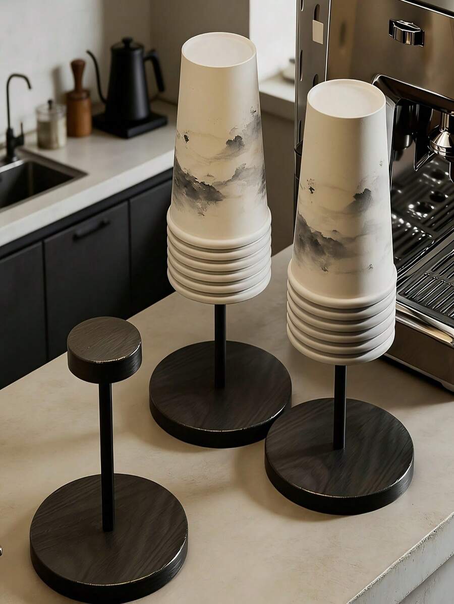 Amoichic 杯架,适用于咖啡杯、茶杯、水杯 - 带支架的桌面纸杯收纳架,适用于办公室、商业场所、咖啡馆、餐厅,经久耐用且设计时尚,适合家庭或办公室使用,是咖啡吧的理想配件。 - A - 查看 1