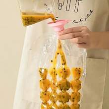 可重复灌装冰箱袋，带漏斗，防漏自封可堆叠袋，适用于派对鸡尾酒和冰箱储存 - 彩色 - 查看 6