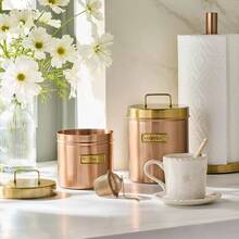 13.75" Paper Towel Holder Copper Finish -  With Magnolia - 1 - View 2