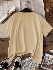 Summer Clothes 2026 Summer Shirt 2026 Loose Short Sleeve Dolman Style T-Shirt With Bow Print Loose And Comfortable Summer Tops Loose And Comfortable Summer Tops - High Quality And Breathable - 紅色 - 查看 10