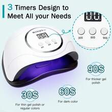 LKE UV LED Nail Lamp, Faster Nail Dryer For Gel Polish ,Professional Gel UV Light For Nails With 3 Timers & Auto Sensor, Gel Polish Light Nail Curing Lamp With LCD Screen For Salon And Home - Đen và trắng - Xem 2