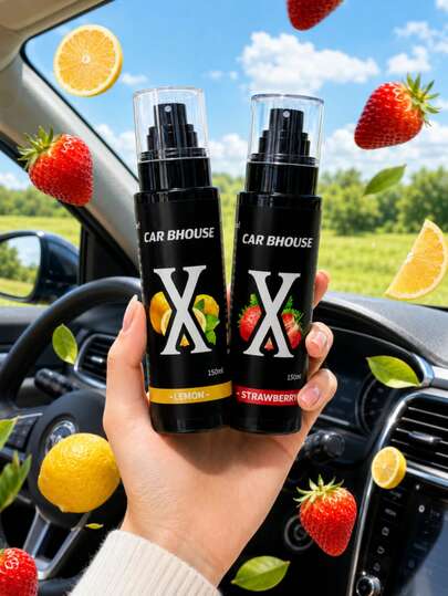 Plant-Based Car Air Freshener Spray, 9 Scents Vanilla/Bubblegum/Cherry/New Car/Oud/Ocean, Long-Lasting Odor Eliminator, Cute Car Accessories For Women, Car/Home/RV Fragrance, Gift For Men & Women
