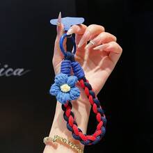4-Strand Braided Short Phone Lanyard + Card Holder, Knitted Floral Lanyards In Multiple Colors, Wrist Strap Anti-Lost Cord, Portable Keychain Pendant, Fashion Bag Charm For Women - Multicolor - View 7