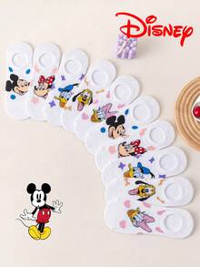 10/5/1雙 Disney 米奇可愛女款低筒船襪，夏季隱形短襪，卡通趣味透氣時尚襪 - 彩色 - 查看 3
