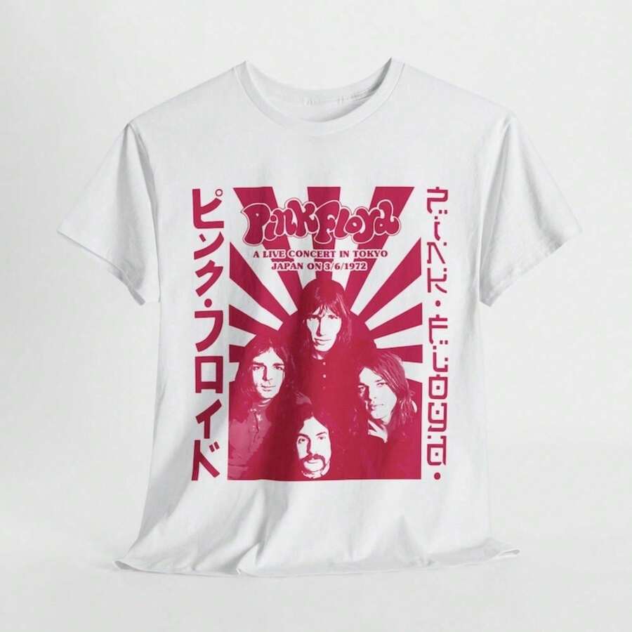 Vintage P1ink Floyd Concert T1EE Retro R1OCk Band Graphic T-Shirt.JPG Camiseta 100% Algodón Unisex - Playera Casual Premium de Corte Cómodo - Blanco - Ver 1