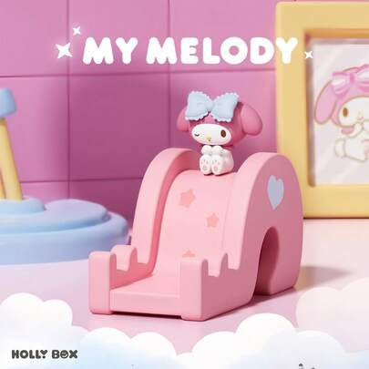 SANRIO Hello Kitty & My Melody 可爱Q版人偶，可调节角度手机支架 | 可爱创意设计甜心系列多功能支架 - 手机支架、桌面支架、可爱手机支架、多功能平板电脑支架、床头懒人支架、便携可折叠