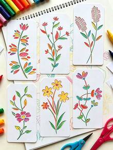 18 buah Stensil Bunga & Daun Berongga, DIY untuk Dinding, Dekorasi Rumah, Keramik, Kain, Scrapbooking. Kotak Hadiah, Dekorasi Kartu, Lukisan, Alat Kreatif untuk Masking Semprot - Bunga liar dan tanaman merambat - View 6