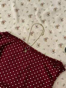 Blusa corta asimétrica fruncida para mujer - Burdeos - Ver 3