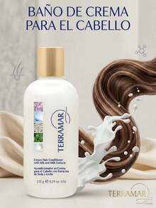 TERRAMAR BRANDS Cream Conditioner For Hair With Silk And Milk Extracts, 235g, Daily Use - White - View 1