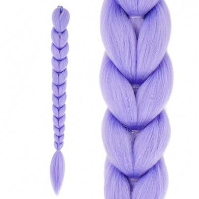 Extensión de cabello trenzado de 28 pulgadas, 120G, color morado claro, peinado previamente, extensiones de cabello trenzado profesional, sintético, para disfraz y cosplay, trenzas de ganchillo (28 pulgadas, morado)