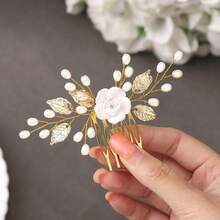 1pc Elegant ABS Plastic Hair Comb, Bridal Wedding Hair Accessory, Suitable For All Seasons - Multicolor - View 6