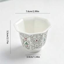1个100毫升中东流行手持陶瓷浓缩咖啡杯，迷你尺寸，传统阿拉伯节日 - 彩色 - 查看 6