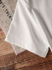 Camiseta de cuello redondo oversize para mujer con gráfico vintage de sardina y marisco, top de estilo estético de los 90 - Blanco - Ver 3