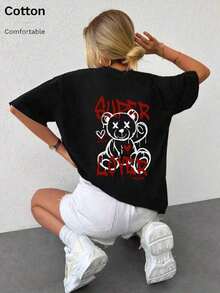 Dam-T-shirts - Svart - Visa 4