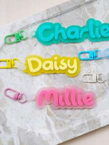 1PC Personalised Acrylic Name Backpack Tag Keyring Funky Style School Bag Tag Custom Name Keychain Boy Girl Bag Luggage Tag, Back To School, Bag Charms - Custom Keychain - View 2