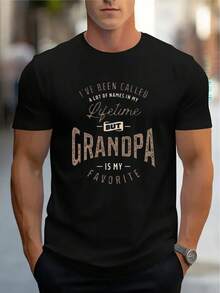 Camiseta de Hombre Cómoda Cuello Redondo Casual Algodón Manga Corta Suave Transpirable Top Camiseta de Hombre Verano Primavera Ropa de Calle Algodón Moda Impresión de Letras - Negro - Ver 2