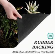 1pc Lily Flower Print Absorbent Mat/Drying Mat For Coffee Maker, Tableware - Polyester Absorbent Desktop Protective Mat With Rubber Anti-Slip Pad, For Kitchen Counter Decor, Home Bar And Dining Table - Multicolor - View 9
