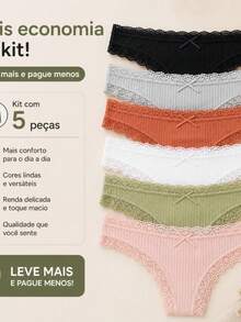 SET OF 6 PANTIES THAT DON'T SQUEEZE - Multicolored - View 6