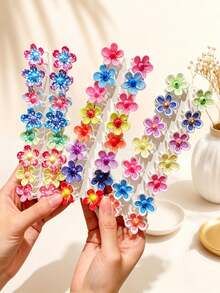10pcs Random Small Cute Hair Clips For Girls, Suitable For Daily Wear, Random Styles - Multicolor - View 2