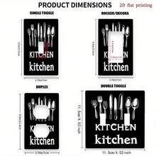 1pc [2D Printed] Kitchen Switch Panel, Suitable For Home, Bathroom, Bedroom, Decorative Wall Plate, No Battery Or Power Needed, Easy Installation - A - View 2