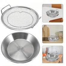2 piezas/Set Cesta de malla de acero inoxidable para freír, fácil de limpiar, colador antiadherente para frutas y verduras, colador portátil para el hogar y la cocina, juego de coladores de cocina, herramientas y accesorios de cocina esenciales, regalo de Navidad creativo para el chef del hogar, almacenamiento perfecto de cocina - Ver 3