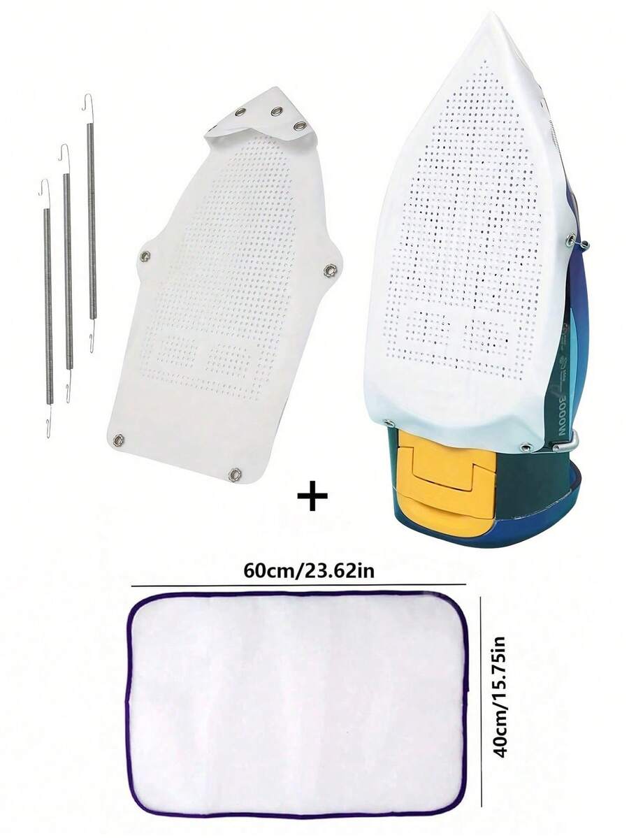 2 pièces/set Nouveaux tapis à repasser et tissu résistant à haute température, Housse de semelle de fer à repasser de haute qualité, avec trois crochets fixes pour la stabilité et la , Filet d'isolation à repasser épais convenant aux vestes, costumes, vêtements de travail