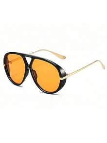 SeeBand Fashion Aviator For Women And Men, Retro Oversized Round Glasses, Retro Shield Large Frame Fashion Glasses, European And American Style Fashion Glasses, Outdoor Travel And Street Style Accessories, Fashion Glasses For Women, Autumn/Winter Clothing, Beach Accessories, Retro Y2K Basic Business Casual Gift - Multicolor - View 18