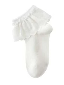5 pares de calcetines de media caña blancos de malla y encaje para niños, calcetines accesorios transpirables para volver al colegio, calcetines dulces para niñas - Multicolor - Ver 14