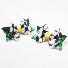 Ensemble d'accessoires pour cheveux de sport 4 pièces : pinces à cheveux à nœud motif football, pinces à cheveux fitness, accessoires pour cheveux de pom-pom girl pour femmes pour le quotidien et les fêtes, ensemble d'accessoires pour cheveux pour le jour de compétition, barrettes à cheveux, épingles à cheveux - Multicolore - Voir 8