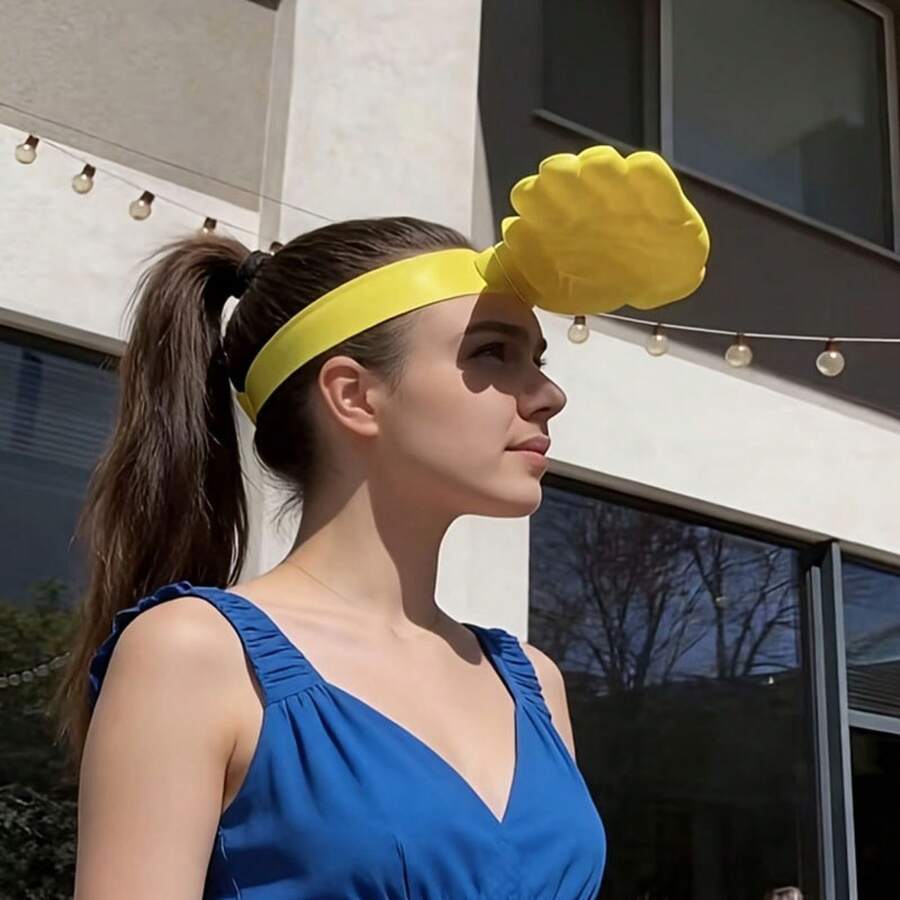 2026 New Funny Sun Protection Hat, Creative 3D Palm Sunshade, Portable Hat For Outdoor Camping And Hiking - Yellow~~~ - View 1