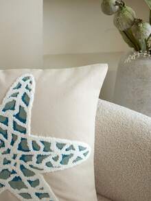 LCUHPCL 1pc 3D Embroidered Starfish Decorative Pillow Case, Ocean Style Home Decor Suitable For Living Room, Sofa, Etc. - Multicolor - View 9