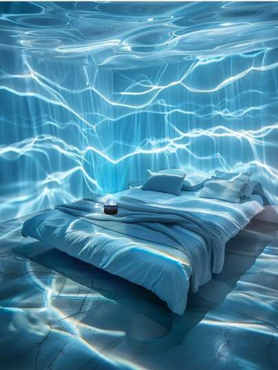 1pc USB Powered Water Wave Projector Lamp, RGB LED Starry Sky Projector With Remote Control, Adjustable Brightness, Multi-Color Ambient Lighting; Suitable For Bedroom, Home Theater, Room Decor, Holiday Gift, Wedding Decoration, Outdoor Camping