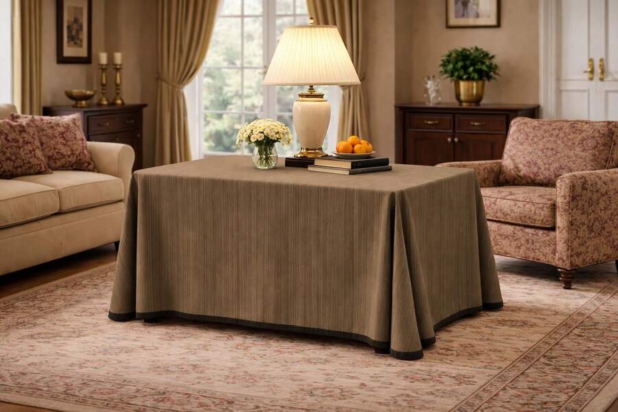 VALENTIA HOME Falda Mesa Camilla Riba | Ropa Mesa Camilla Cuadrada | Mesa 60x110cm, 70x120cm, 90x90cm |75 cm de Altura | Mesa Camilla Suave y Resistente |Tejido Primavera, Verano y Otoño | 12 colores | Ropa Mesa Camilla Fabricada en España"✅Entrega 24/48h" - Beis - Ver 1