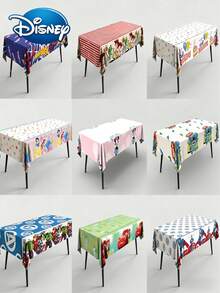 Disney Cartoon-Themed Tablecloth, Waterproof And Oil-Resistant Party And Festival Celebration Event Use Tablecloth For Gatherings, Stain-Resistant And Thickened Model Featuring Cute Stitching Patterns / Spider-Man Patterns / Lightning McQueen Patterns Of Cars / Patterns. Reusable Rectangular Tablecloth, Suitable For Family Dining, Outdoor Picnics, And Gathering Decorations. It Is The Best Gift For Disney Fans, Durable And Easy To Clean. - Multicolor - View 2