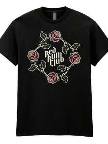 Camiseta con Estampado de Rosas Red Rum Club - Negro - Ver 1