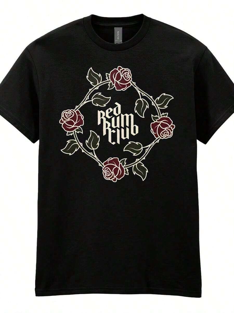 Camiseta con Estampado de Rosas Red Rum Club - Negro - Ver 1