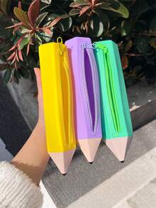 1 Hộp đựng bút hình bút chì bằng silicon, mềm mại và bền chắc, hộp đựng văn phòng phẩm vui nhộn cho bút bi, bút chì và phụ kiện – Hoàn hảo cho gia đình, văn phòng, mùa tựu trường, sắp xếp bàn làm việc và là món quà lý tưởng cho thanh thiếu niên và học sinh. - Nhiều màu - Xem 1