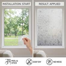 1Roll Window Privacy Film Static Cling Non-Adhesive Window Film Frosted Glass Bathroom Door Decoration Privacy Covering - Wheat - View 5