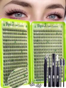 384pcs Natural Look Eyelash Extension Kit, Includes Lashes, Glue, Tweezers, Suitable For DIY Eyelash Makeup At Home, Soft & Comfortable, Easy For Beginners, Reusable, Suitable For Daily Wear, Festivals, Performances - Multicolor - View 9