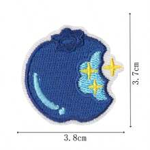 Cute Blueberry Dessert Embroidered Patch, Sew-On Or Iron-On DIY Decorative Patch For Clothes, Hats, Backpacks, Sewing Decoration Supplies And Accessories - Multicolor - View 3