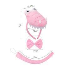 3D Dinosaur Costume Headband Set, Stage Play Performance Animal Crocodile Hair Hoop, Eye-Catching Party Outfit For Theme Festival Cosplay - Multicolor - View 4
