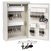 KYODOLED - Caja de almacenamiento para llaves con código, clóset de llaves de bloqueo, 40 soportes pared con, ganchos y etiquetas para el hogar, oficina, negocios, 2.5 - Candado de combinación Blanco40 K - Ver 2