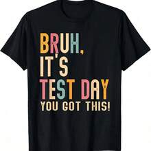 Camiseta estampada de algodón puro de 180 g/m² con diseño de maestro y niños, hecha con tejido de punto, cómoda, duradera, transpirable, suave, fácil de limpiar, resistente a las manchas, estilo educativo simple e individual, perfecta para uso casual, la textura suave garantiza comodidad. - Blanco - Ver 11