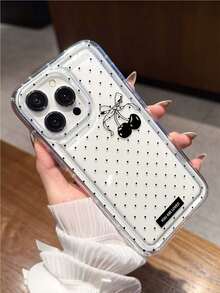 Ins Style Handpainted Black Heart Transparent Shockproof Phone Case Compatible With Apple 17/16/14/13 Pro Max/12 Pro/11/Xr/Xs15plus 15promax And S24/S25/S24ULTRA/A22 5G A33 A54 S20/S10+/S22/A12/A50/A52/S24/A135G, Durable TPU Material - Multicolor - View 4